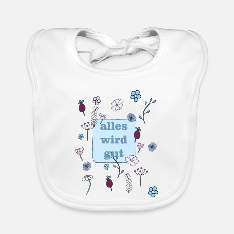 everything will be good in blue Organic Baby Bibs