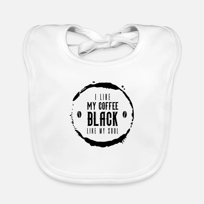 J’aime mon café noir comme mon âme drôle de café Bavoir bio Bébé