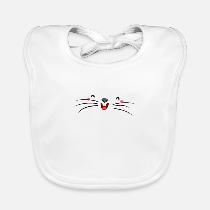 Cute White Mole Face Organic Baby Bibs
