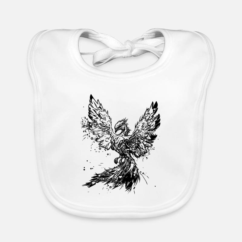 Phoenix magic symbol of immortality and strength Organic Baby Bibs