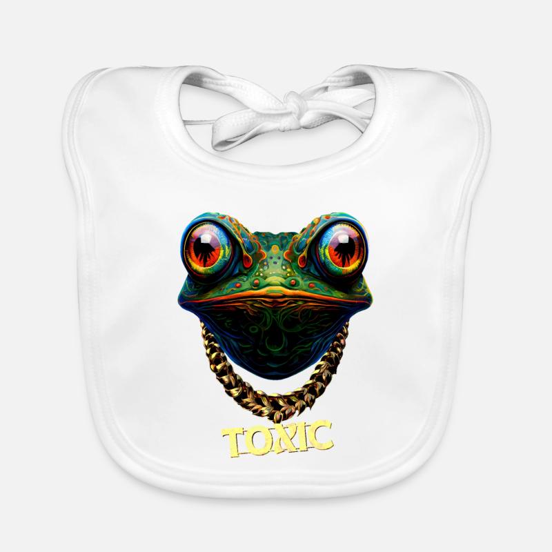 Mignonne grenouille toxique - Bavoir bio Bébé - blanc