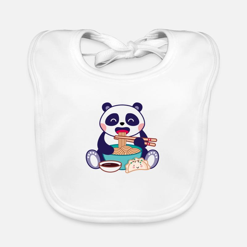 Panda mit Ramensuppe Baby Bio-Lätzchen