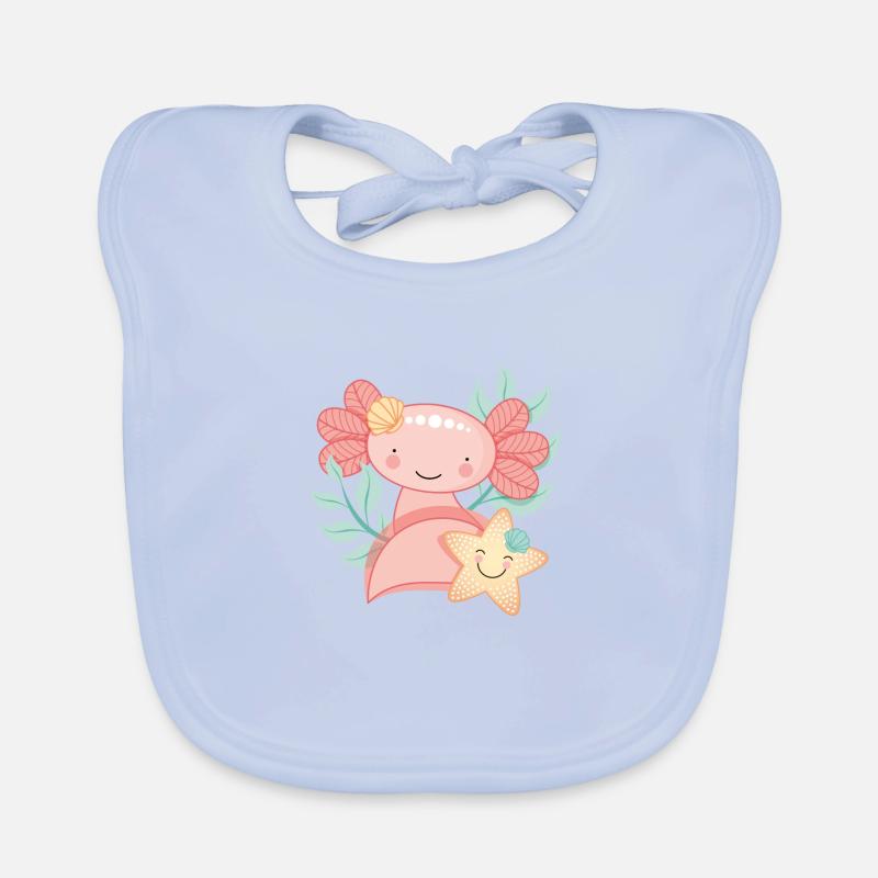 Axolotl with starfish Organic Baby Bibs
