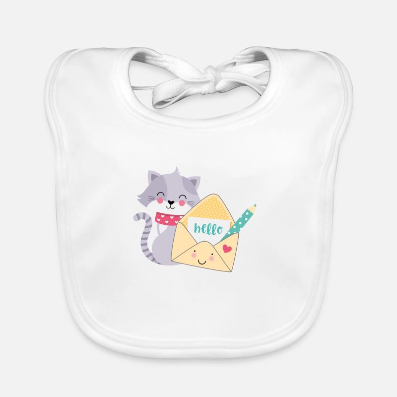 Cat Post Organic Baby Bibs