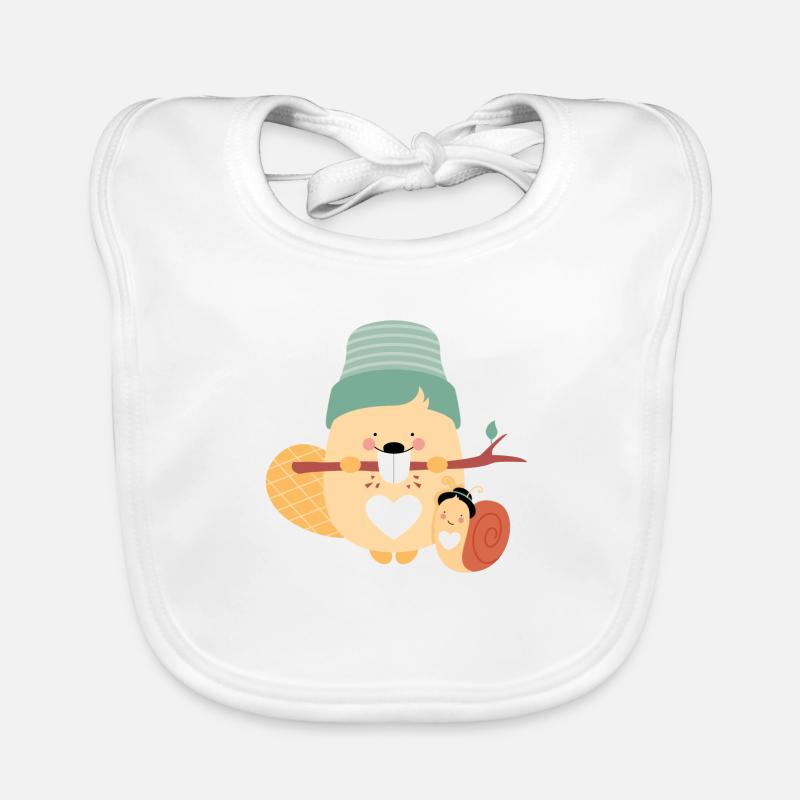 Castor à l’escargot Bavoir bio Bébé