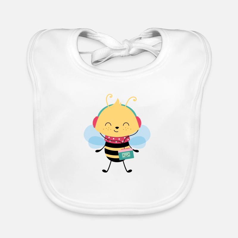 Bee with Walkman Organic Baby Bibs