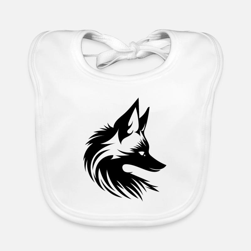 Cute Cute Fox Tattoo Portrait Style Organic Baby Bibs