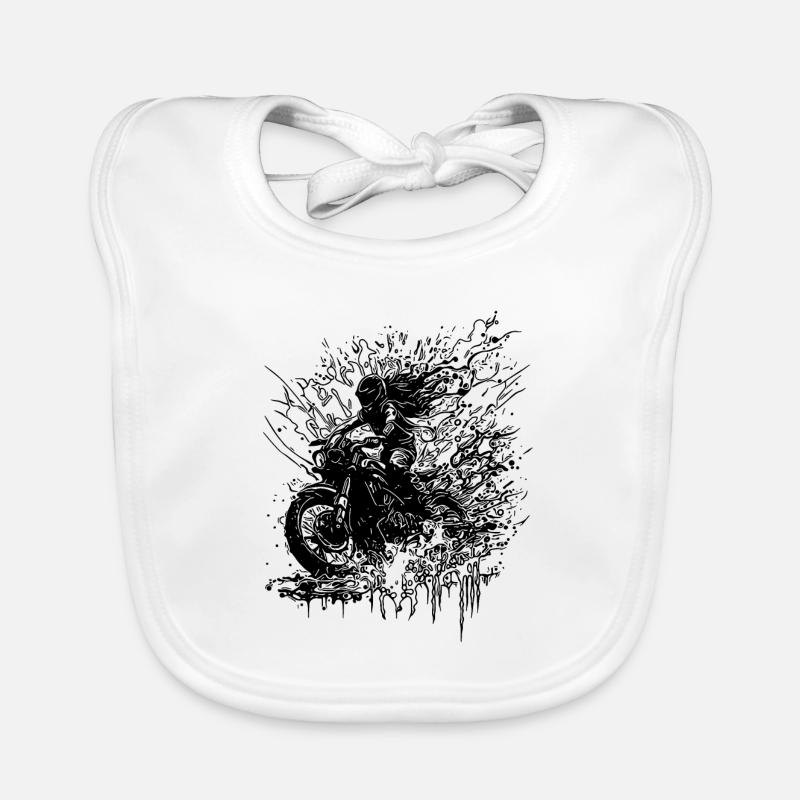 Motorcyclist Bikerin Off-road Ride Splash Organic Baby Bibs