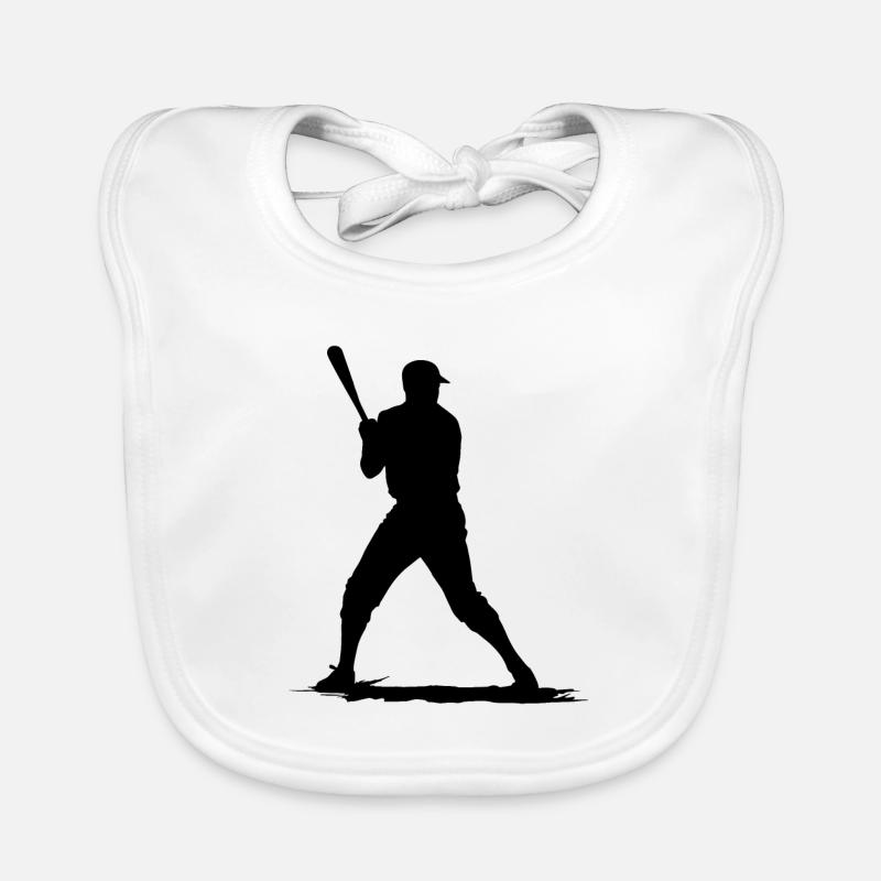 Joueur de baseball avec batte de baseball Bavoir bio Bébé