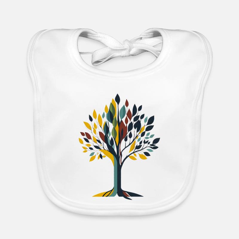 Arbre - Bavoir bio Bébé - blanc