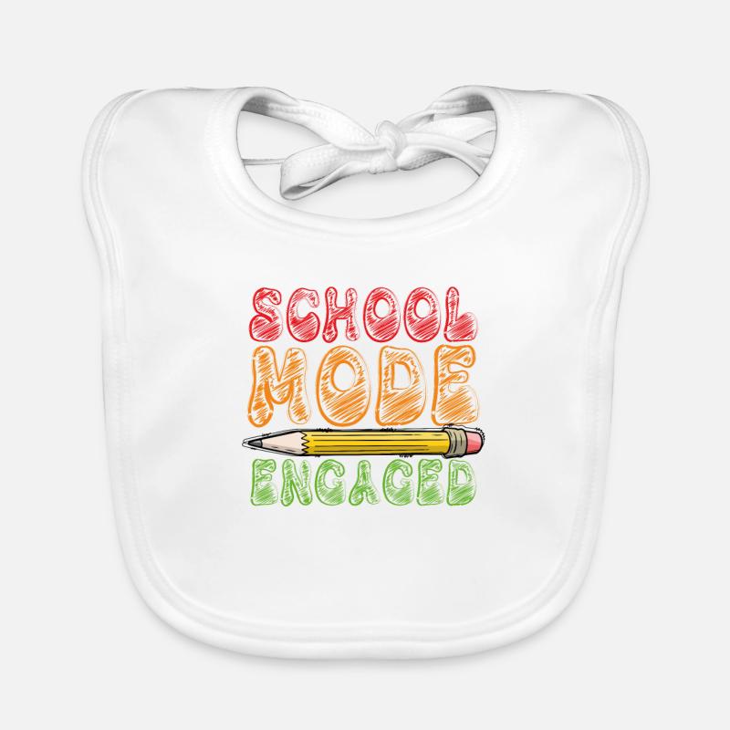 School Mode Enabled White Organic Baby Bibs