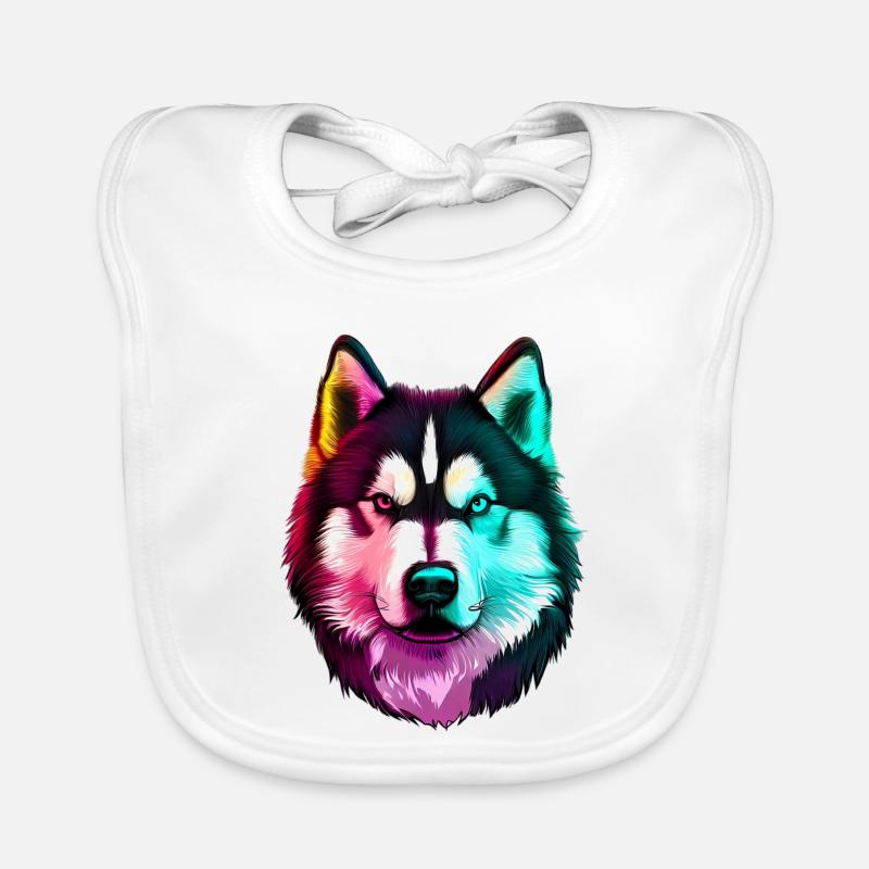 Wolf Husky Hund Baby Bio-Lätzchen