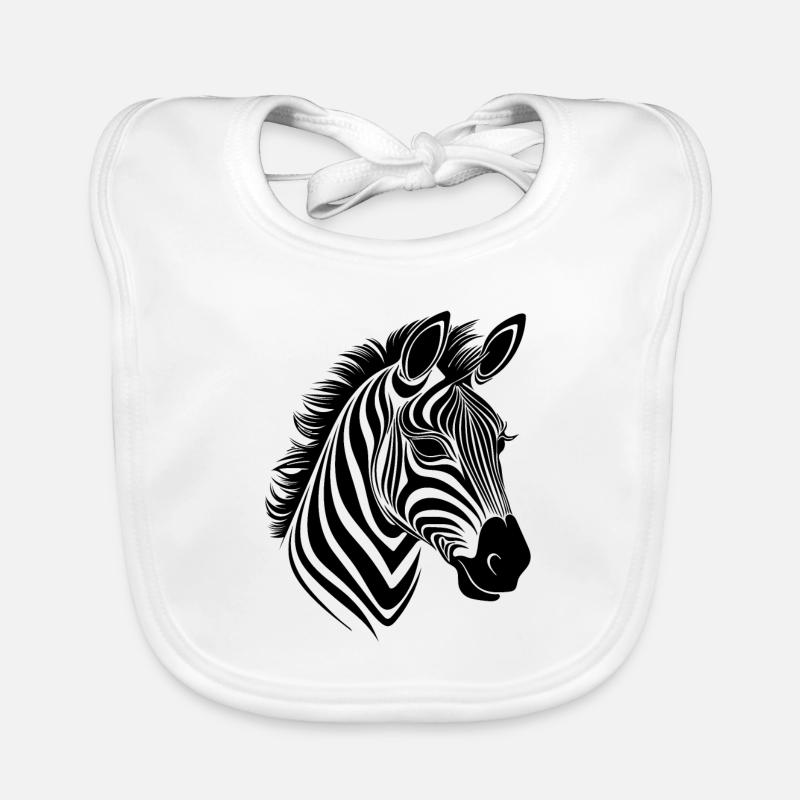 Zebra Elegant with beautiful striped pattern Organic Baby Bibs