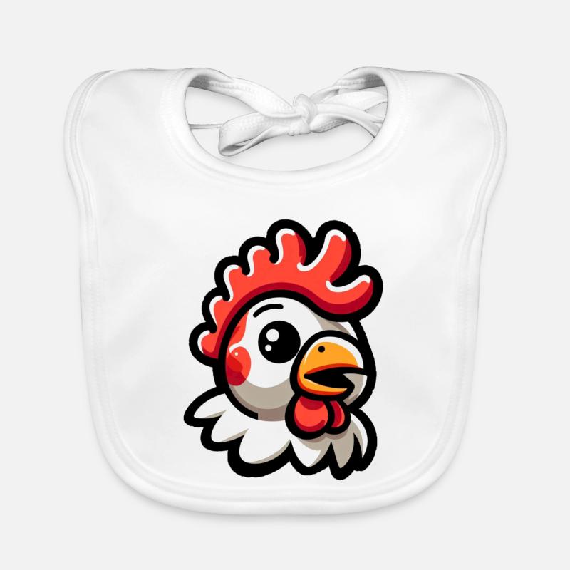 Huhn Kopf Comic Baby Bio-Lätzchen