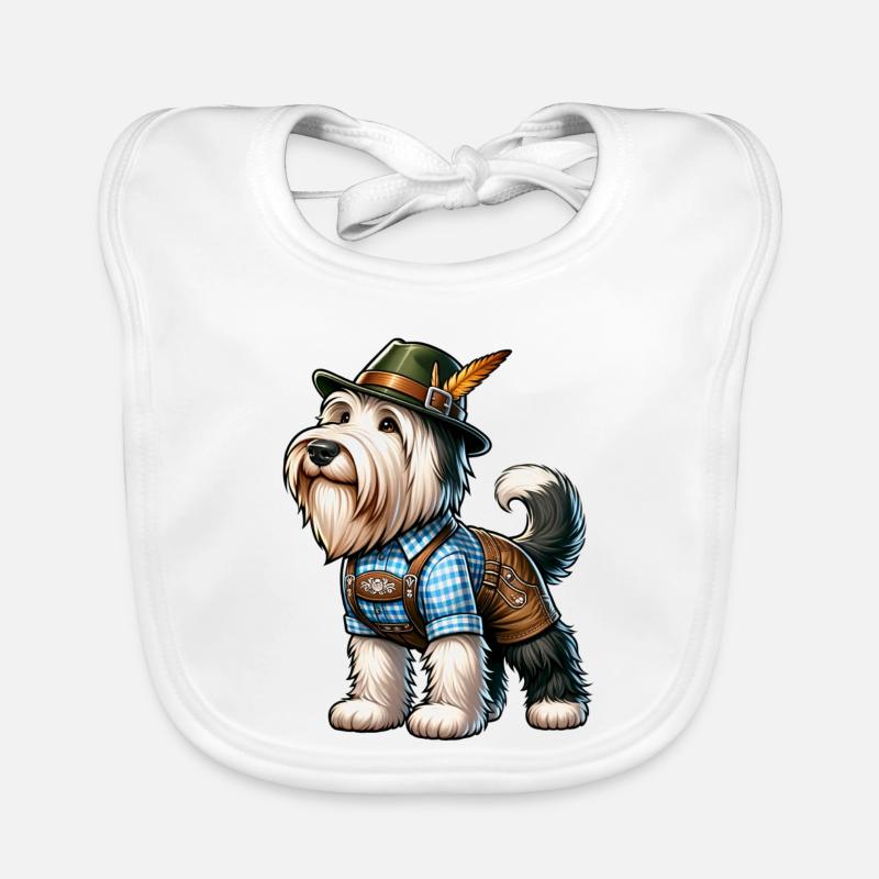 Bearded Collie Dog Bayern Organic Baby Bibs