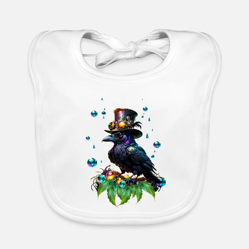 Fantastic Steampunk Raven Organic Baby Bibs