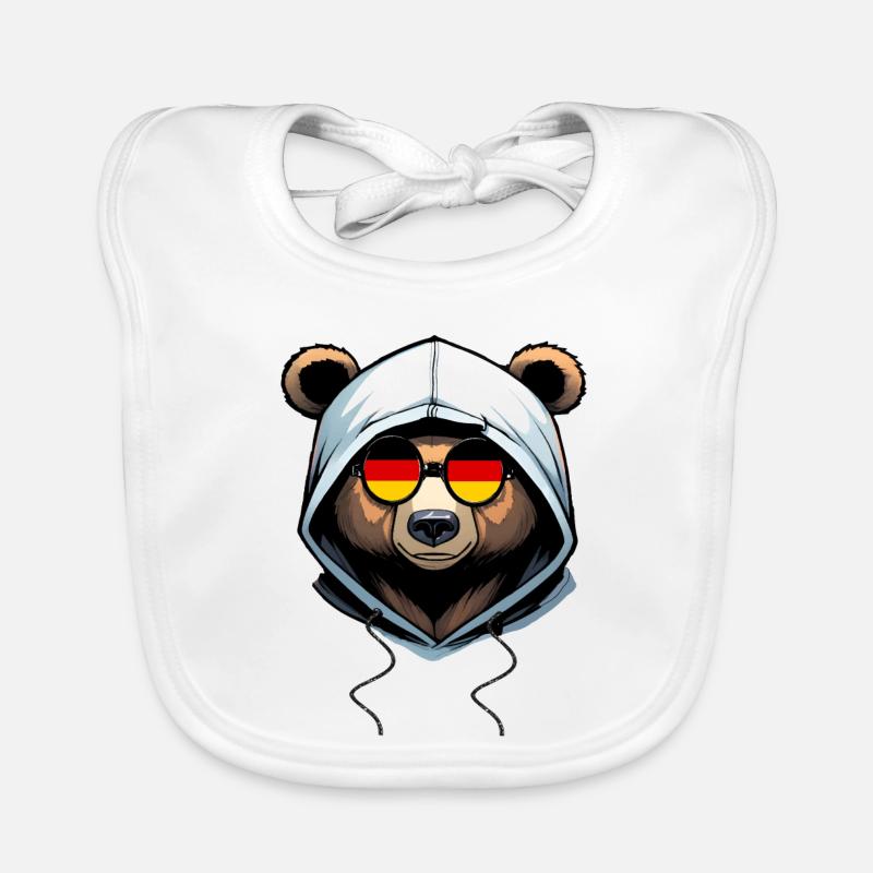 Ours portant un sweat à capuche Bavoir bio Bébé