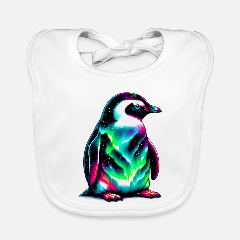 Pinguin - Baby Bio-Lätzchen - Weiß
