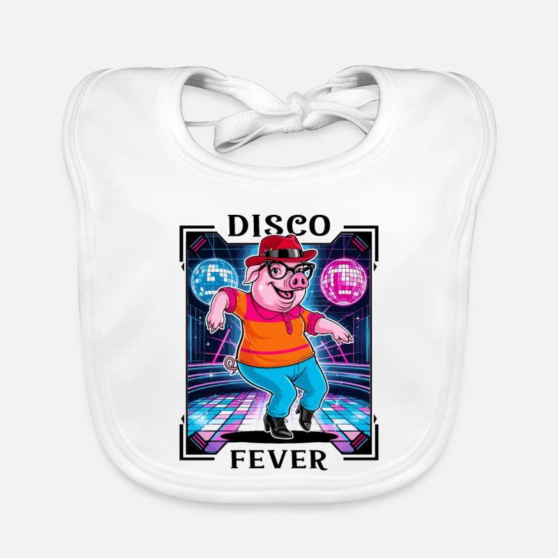 Cochon disco cool Bavoir bio Bébé
