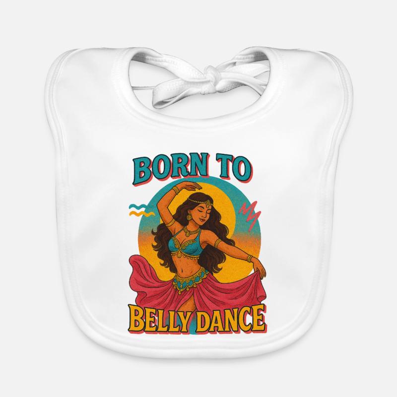 Belly Dance Inspired Boho Illustration Organic Baby Bibs