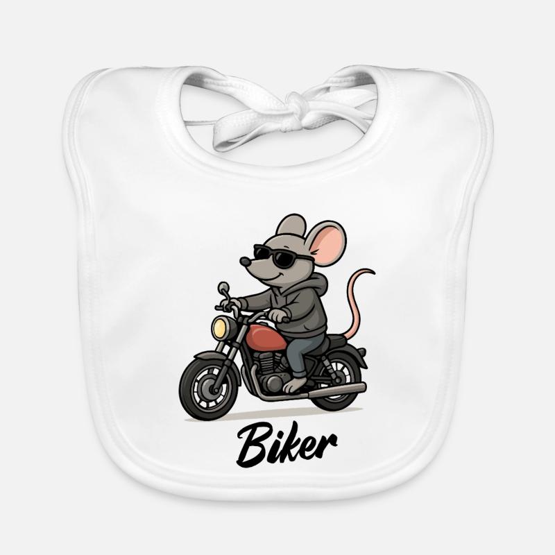 Mouse Motorcycle Organic Baby Bibs