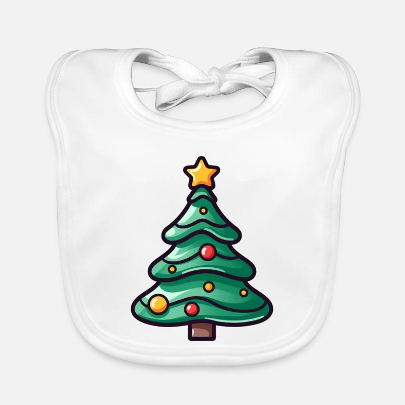 Festlicher Weihnachtsbaum Illustration Baby Bio-Lätzchen