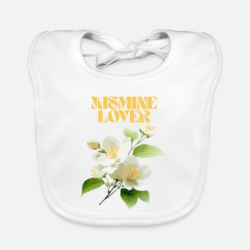 Design élégant de fleur de jasmin Bavoir bio Bébé