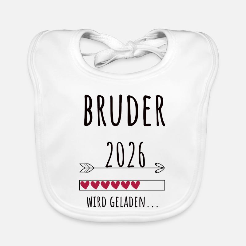 Werdender Bruder 2026 Geschenk Schwangerschaft Baby Bio-Lätzchen