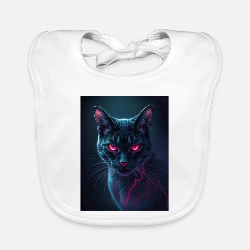 red eye cat - Baby Bio-Lätzchen - Weiß