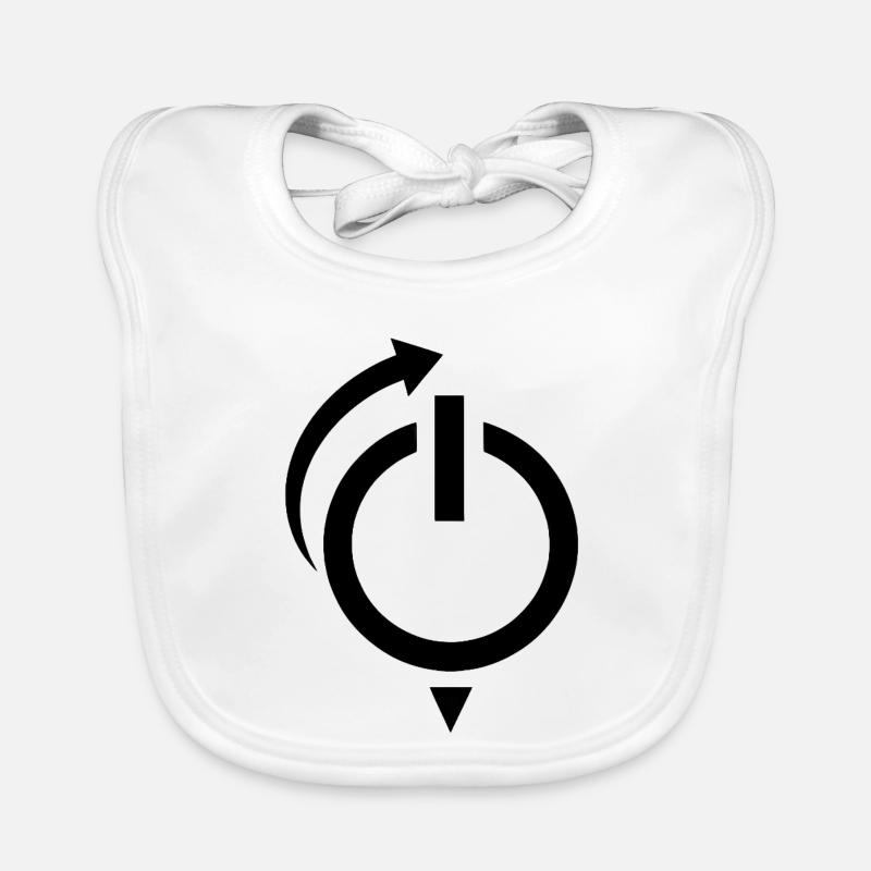 Netzschalter Neustart-Logo - Baby Bio-Lätzchen - Weiß