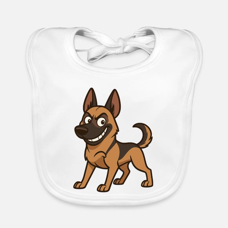 Naughty Malinois Comic Dog Organic Baby Bibs