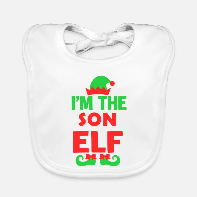 Im The Son Elf Christmas Tee Organic Baby Bibs