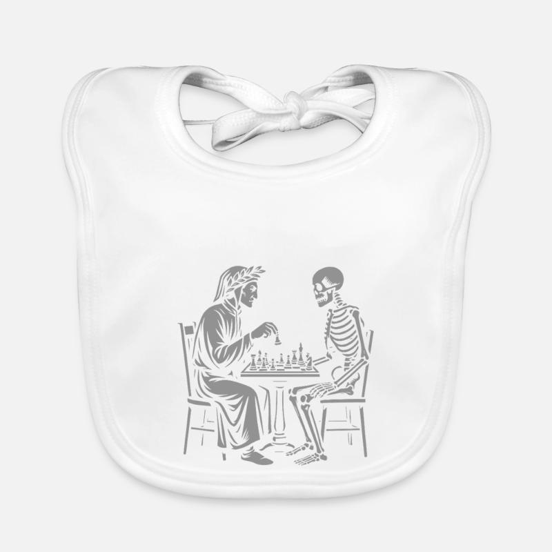 Dante and Skeleton Chess Match Organic Baby Bibs