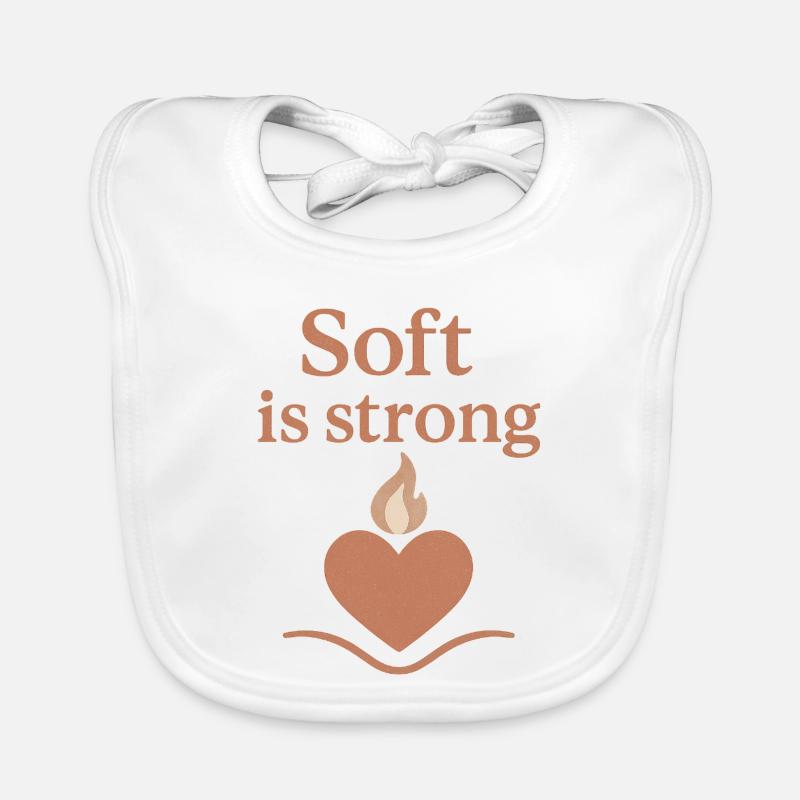 Soft is strong heart fire Organic Baby Bibs