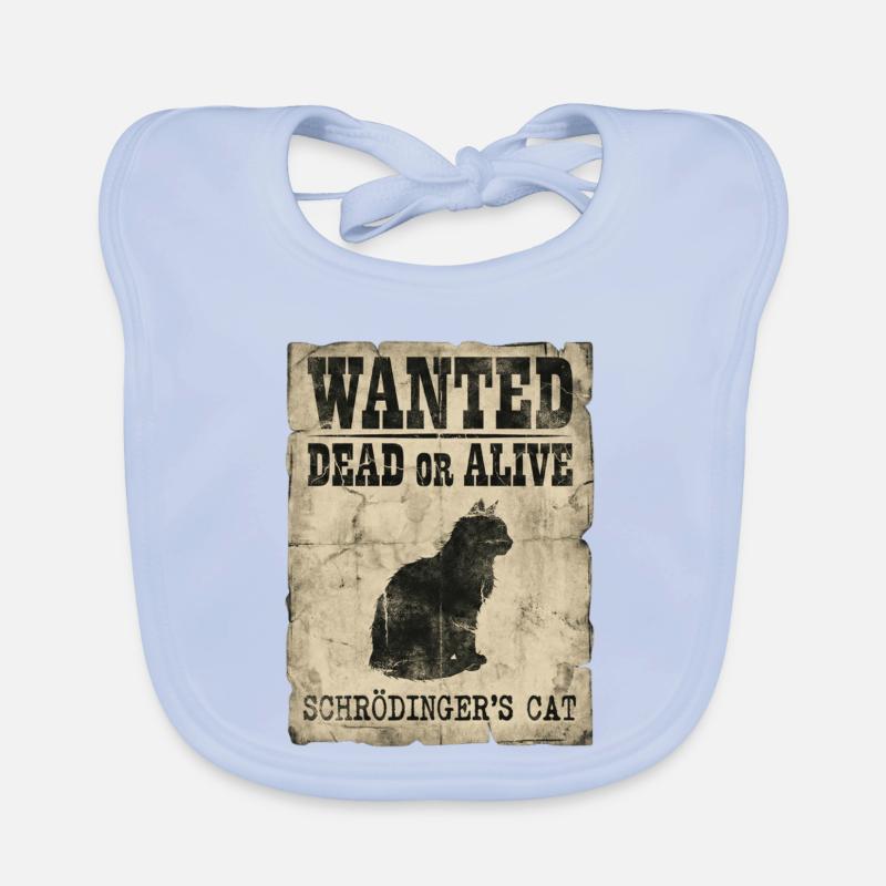 Schrödingers Katze gesucht Tot-oder-lebendig Physik-Wortspiel Baby Bio-Lätzchen