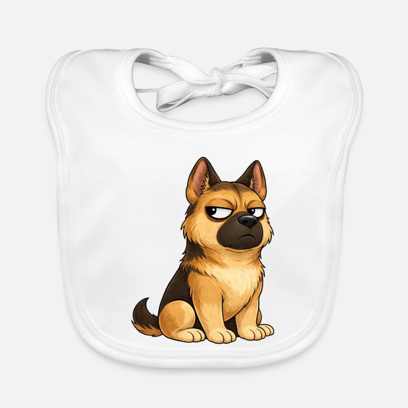 Cool Dog German Shepherd Skeptical Organic Baby Bibs