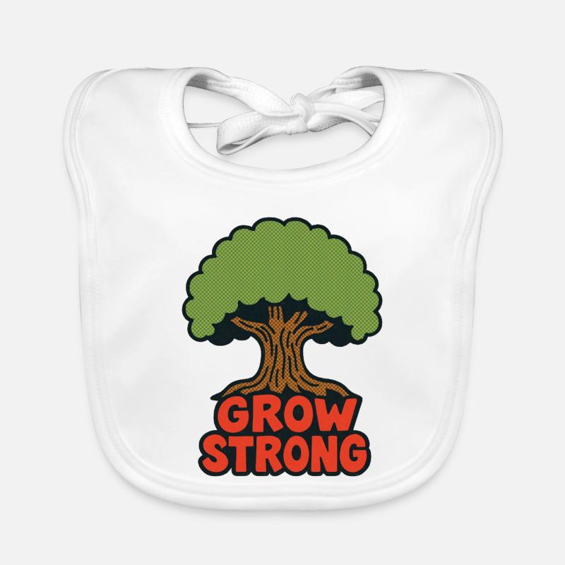 Grow Strong Tree Retro-Logo Baby Bio-Lätzchen
