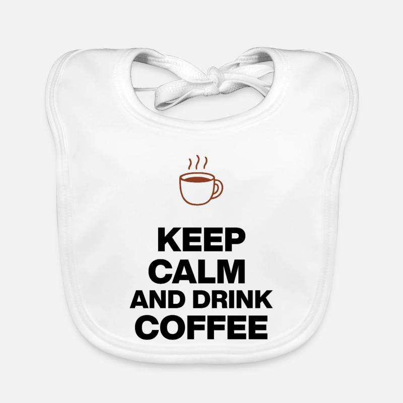 KEEP CALM AND DRINK COFFEE, KAFFEE JUNKIE GESCHENK Baby Bio-Lätzchen