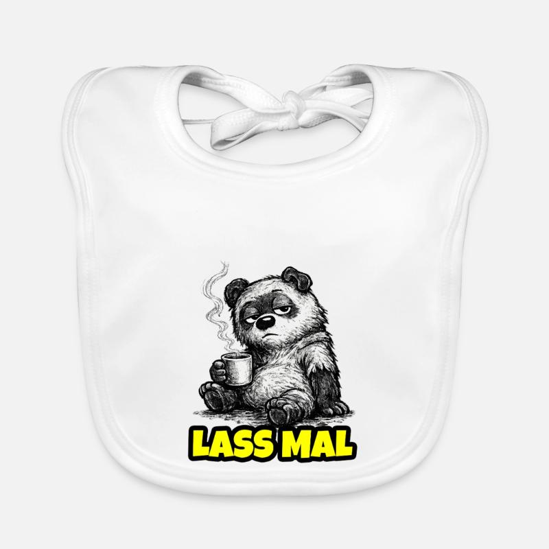 Lass mal. – Grumpy Bär mit Kaffee (Sketch) Baby Bio-Lätzchen