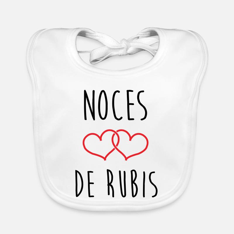 Noce de Rubis 35 ans de mariage Bavoir bio Bébé