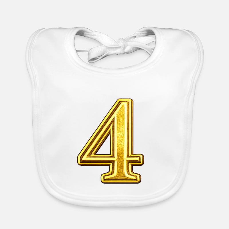 Goldene Vier Ziffer – Luxus Typografie Baby Bio-Lätzchen