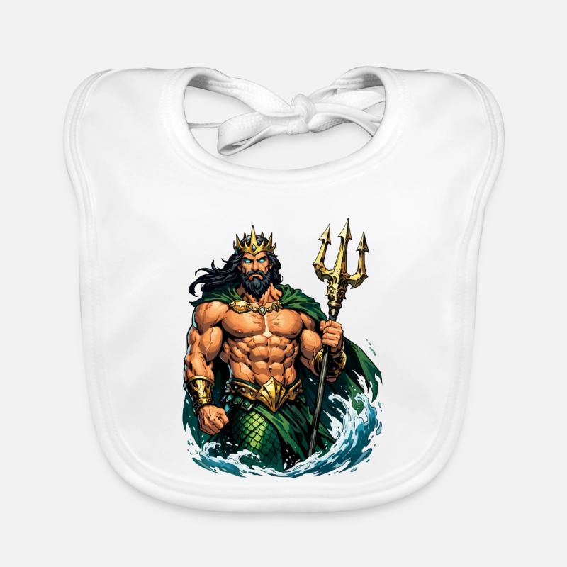 Le roi Poséidon avec le Trident Bavoir bio Bébé