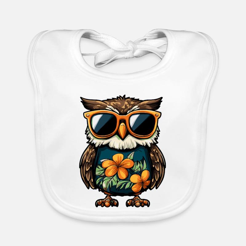 Eule Comic Urlaub Baby Bio-Lätzchen