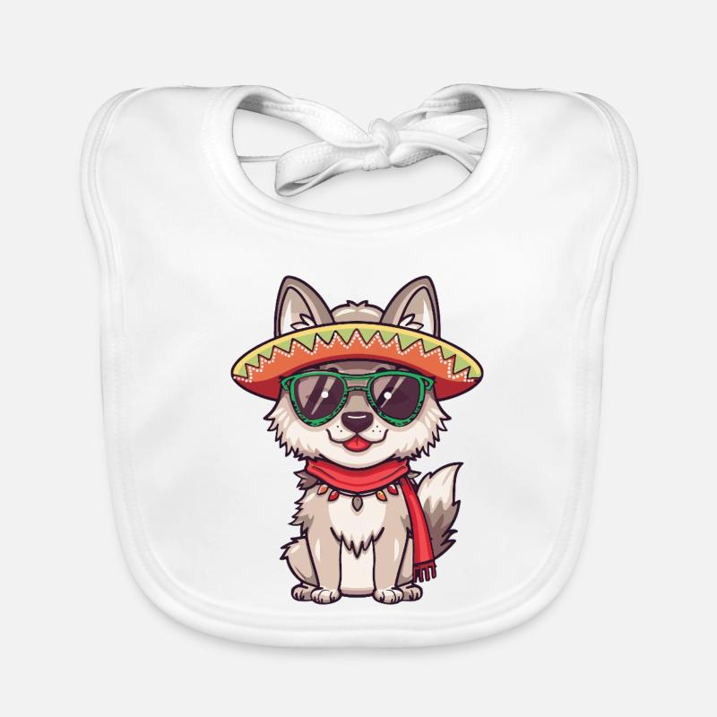 Fuchs Comic Lustig Sombrero Baby Bio-Lätzchen