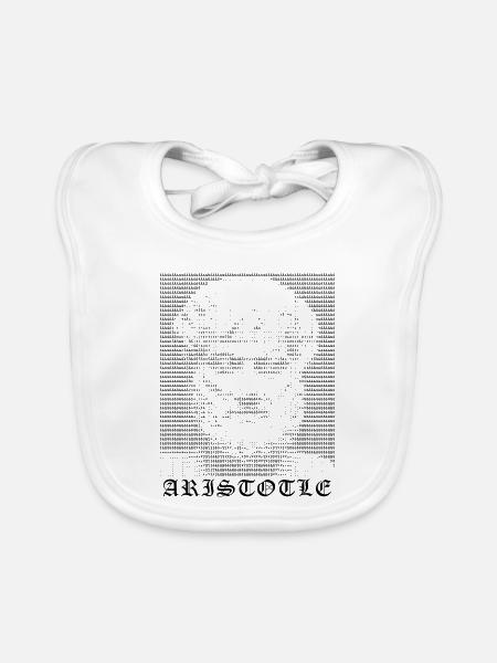 Aristoteles ASCII Kunstporträt - Baby Bio-Lätzchen - Weiß - Vorne