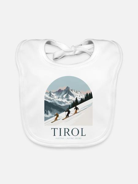 Tirol Austria Alpine Skiing - Baby Bio-Lätzchen - Weiß - Vorne