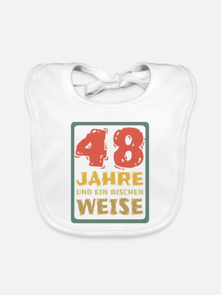 Weisheit 48 - Baby Bio-Lätzchen - Weiß - Vorne