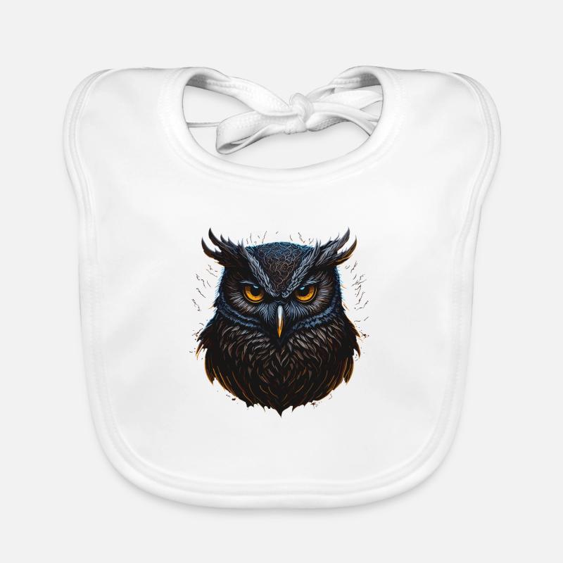 Visage de hiboux mignons Bavoir bio Bébé
