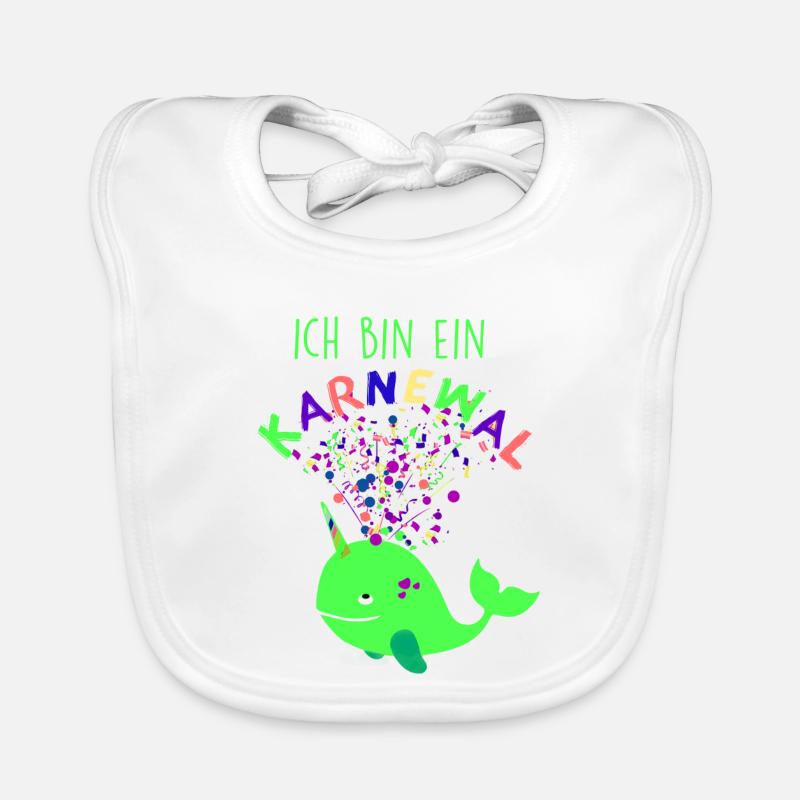 Carnaval, Baleine, Confettis, Carnaval, Baleine, Vert Bavoir bio Bébé