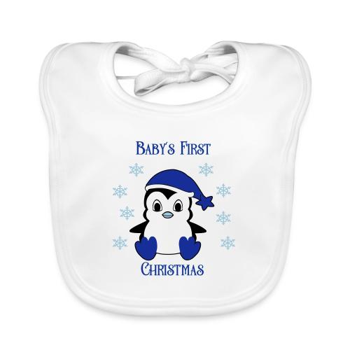 Penguin boy primo Natale - Bavaglino ecologico per neonato